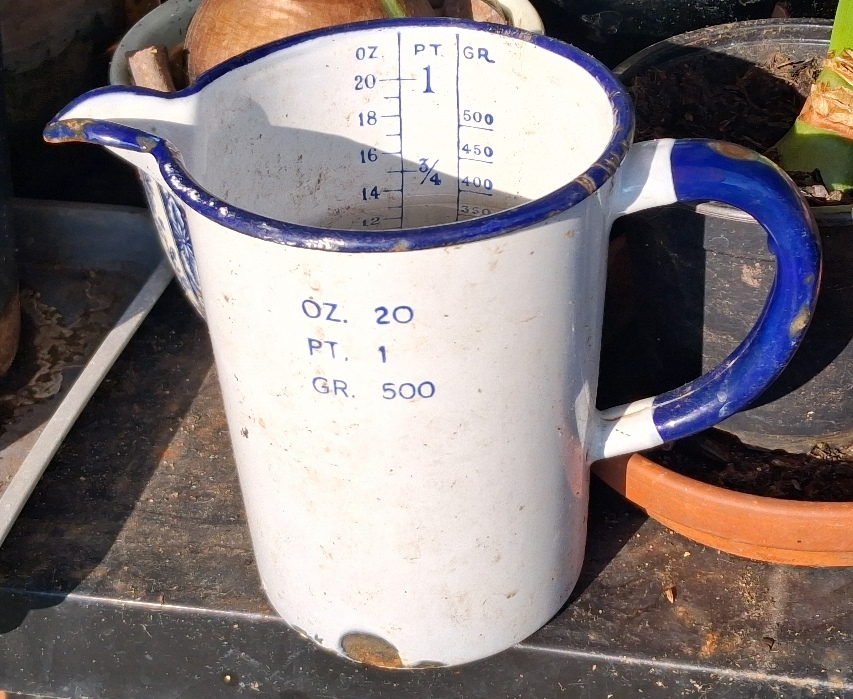 vintage enamel jug