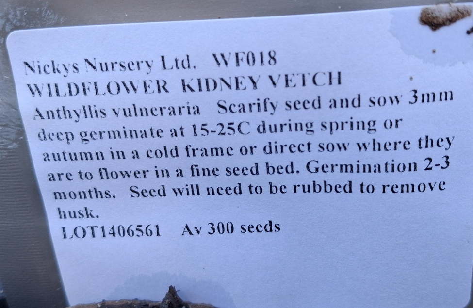kidney vetch seed packet