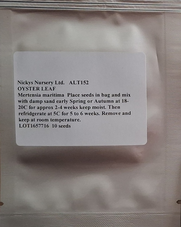 oyster leaf seed packet
